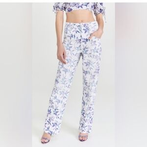 Isabel Marant Floral Purple and White denim sz 38 eu / 6 us